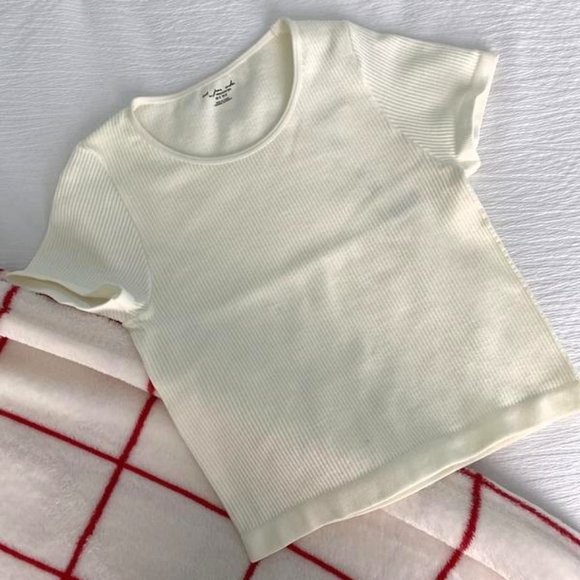 Urban Outfitters Out From Under Everyday Seamless Ribbed Crop Tee White Size M - Picture 4 of 6